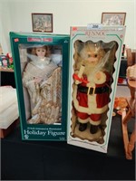 Pair 25" tall animated Christmas decorations