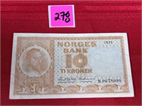 1973 10 Kroner Norges Banknote