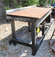 Work Bench, Shop Built, Approx. 8'W x 3'D x 40"H