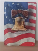 METAL LIBERTY BELL WE THE PEOPLE SIGN 12"X17"