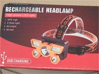 New LED Rechargeable Headlamp. Comes charged