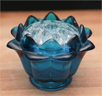 1960s Viking Glass Artichoke Frog Flowerlite