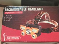 New LED Rechargeable Headlamp. Comes charged