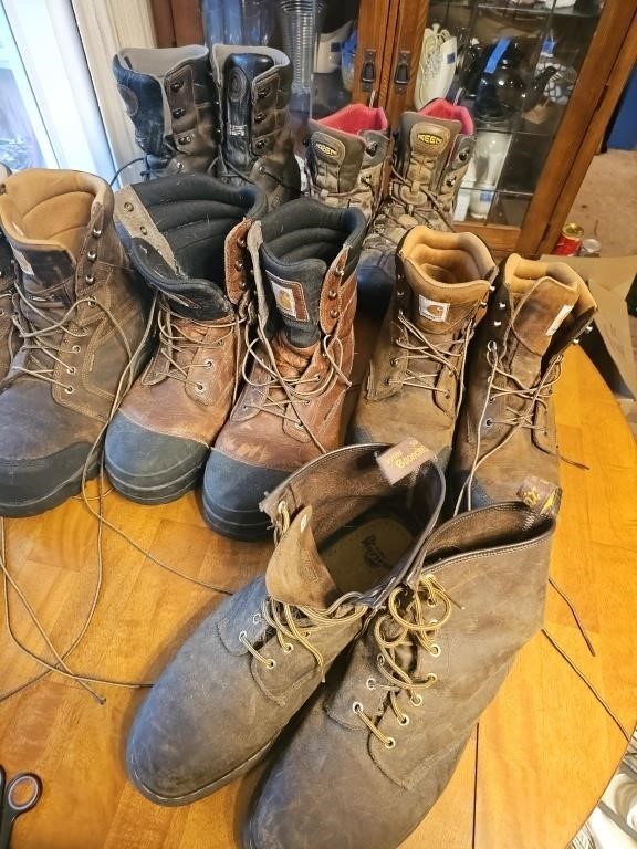 Lot of 6 pairs boots us14 Carhart, Keen, ROCKY &