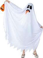(Size : 110 - 120) White Boo Ghost Robes Costume