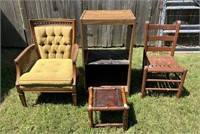 VTG Arm Chair/Foot Stool/Wheeled Cabinet/Chair