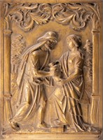 Italian Roman School Rococo Carved Giltwood Panel