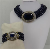 Deep Blue Heidi Daus Necklace & Bracelet