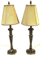 Pair decorative buffet lamps 28" tall