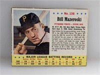 1963 Post Cereal #138 Bill Mazerowski HOF Pirates