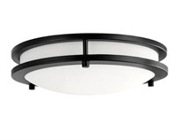 HAMPTON BAY Flaxmere 12 in. Matte Black Dimmable I