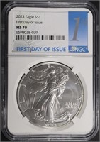 2023 AMERICAN SILVER EAGLE NGC MS70