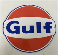 ANTIQUE PORCELAIN GULF SIGN