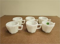 6 Milk Glass Cups