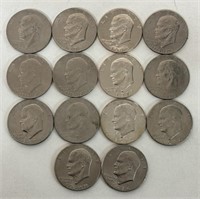 (14) $1 SILVER EISENHOWER COINS