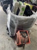 Crate of 9 Wall Heaters and Fan