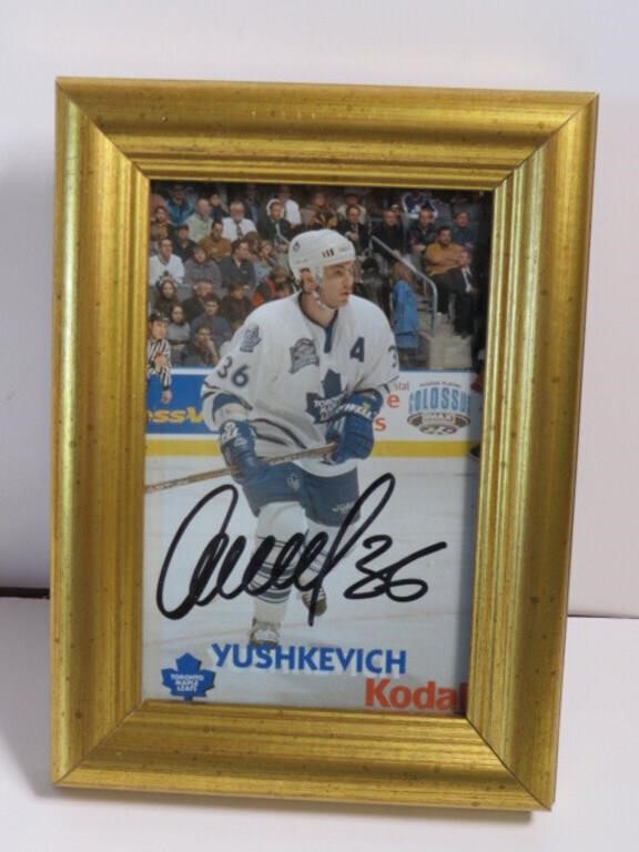 4x8 FRAMED SIGNED  MAPLE LEAFS YUSHKEVICH PICTURE