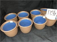 8 DANSK BLT BLUE/BROWN COFFEE CUPS