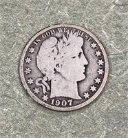 1907 BARBER HALF DOLLAR