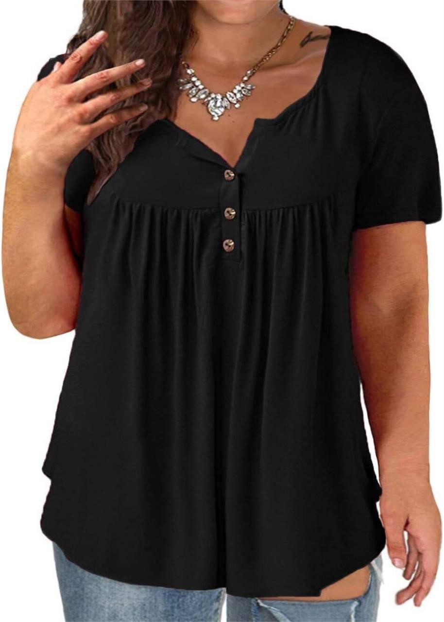 VISLILY Plus Size Henley Tunic 16W