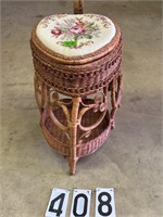 Sewing Wicker Basket or stand Needlepoint