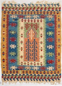 Turkish Kilim Prayer Rug, 5' 7" x 3' 10"