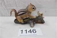 Homco Chipmunk w/Snail Figurine