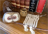 Lot of Vintage Owl Figurines - Glass, Ceramic &