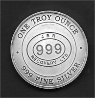 1 ozt Silver Bullion, Round, .999 Pure