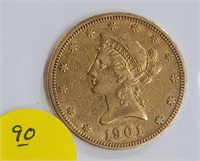 1901-S LIBERTY $10 GOLD COIN