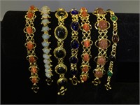 7- Gemstone & glass bracelets