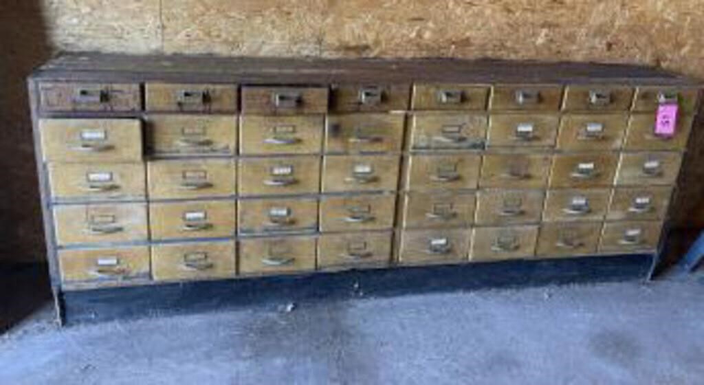 Vintage Post Office Filing Cabinet 94x36x14 Some