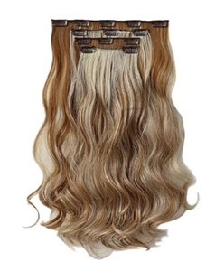 Hair Extensions Light Brown Synthetic Clip Hair