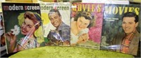 (4) 1950's Modern Screen & Movies Magazines