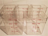 Square food storage containers.