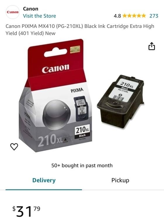 CANON INK CARTRIDGE QTY 3 (NEW)