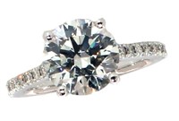 14kt Gold 3.55 ct Round Lab Diamond Ring