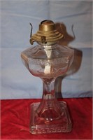 OIL LAMP APPROX 12" TALL , NO CHIMMEY, SQUARE