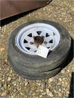 57) 2 12" trailer wheels and tires