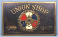 Union Shop Machinists Brass Plaque