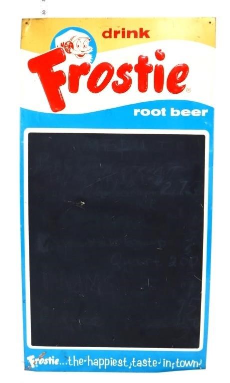 Vntg 29.5x15.5 Frostie Root Beer menu board