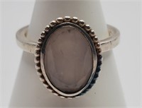 Rose Quartz, Sterling Silver Ring