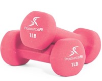 ProsourceFit Neoprene Dumbbells, 1lb Pink