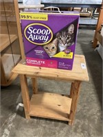 Small Table, 21 Pound Scoop Away Cat Litter.