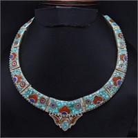 Tibet Natural Stone Tribal Queen Royal Necklace