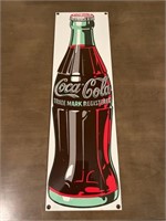 6" x 21” Enameled Porcelain Coca Cola Sign