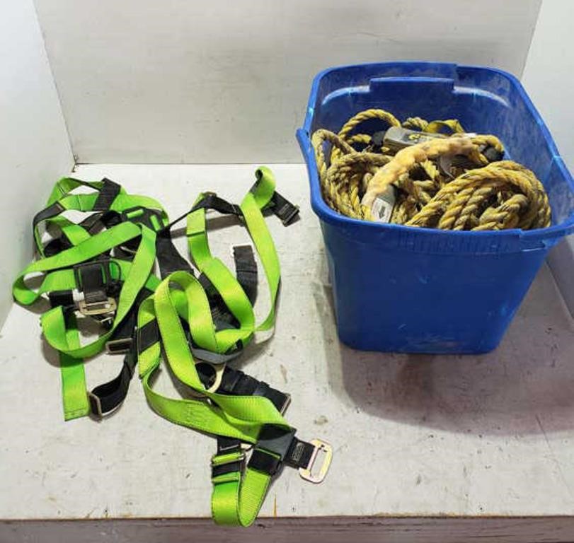 Bin of Fall Protection Harness & Rope