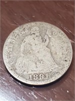 1891 P seated liberty dime