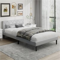 Full Linen Bed Frame - Strong  Non-Slip