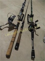 3 nice fishing rods reels covers